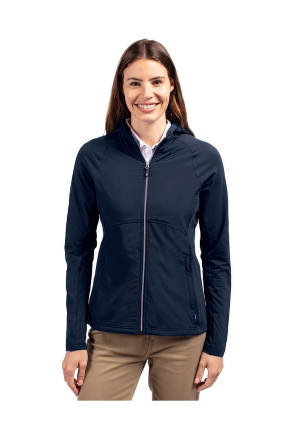 LCC00008 Adapt Eco Knit Hybrid Recycled Womens Full Zip Jacket-Navy Blue-L