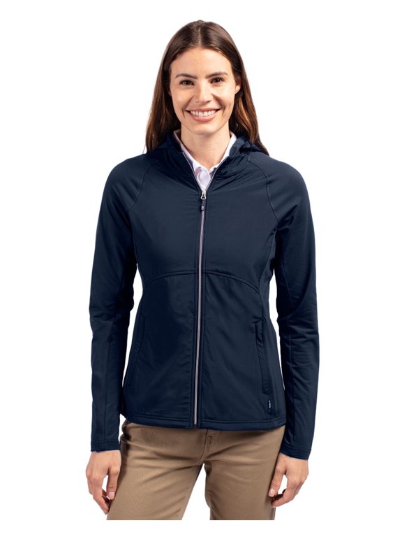 LCC00008 Adapt Eco Knit Hybrid Recycled Womens Full Zip Jacket-Navy Blue-L