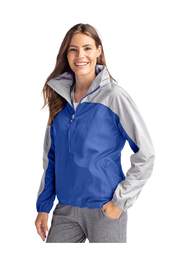 LCO00062 Charter Eco Recycled Womens Anorak Jacket-Tour Blue/Polished-XXL