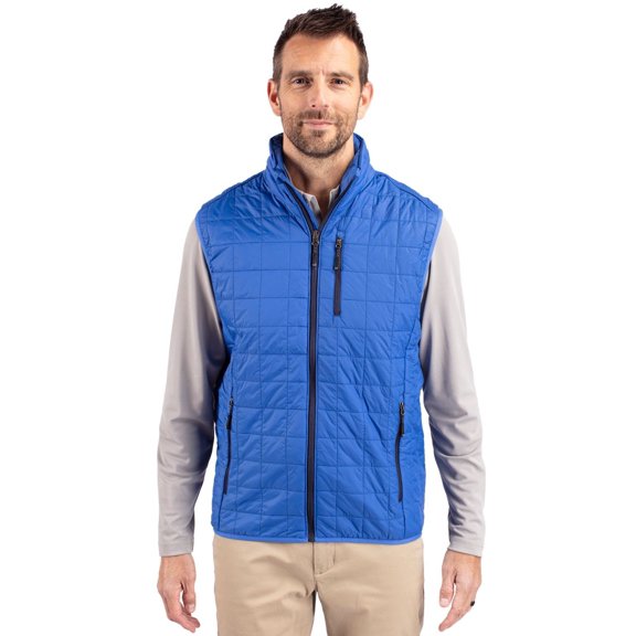 Cutter & Buck BCO00019 Rainier PrimaLoft Mens Big and Tall Eco Insulated Full Zip Puffer Vest-Royal-LT