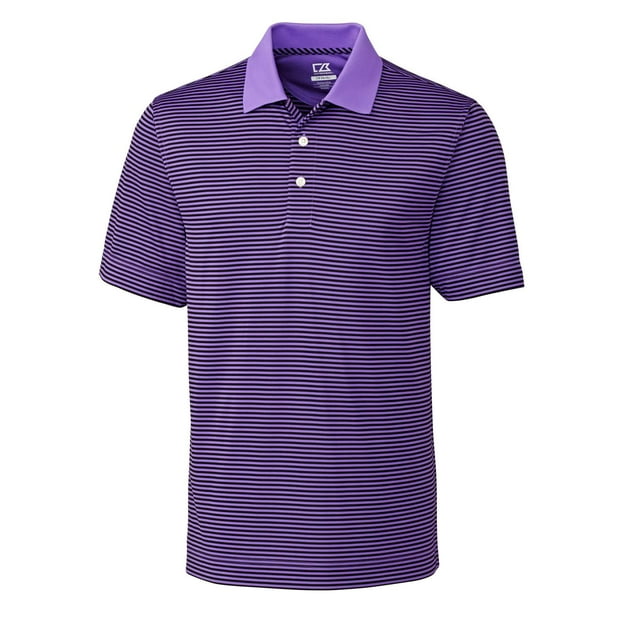 Cutter & Buck Men's Short Sleeve CB DryTec Trevor Stripe Performance Golf Polo Shirt