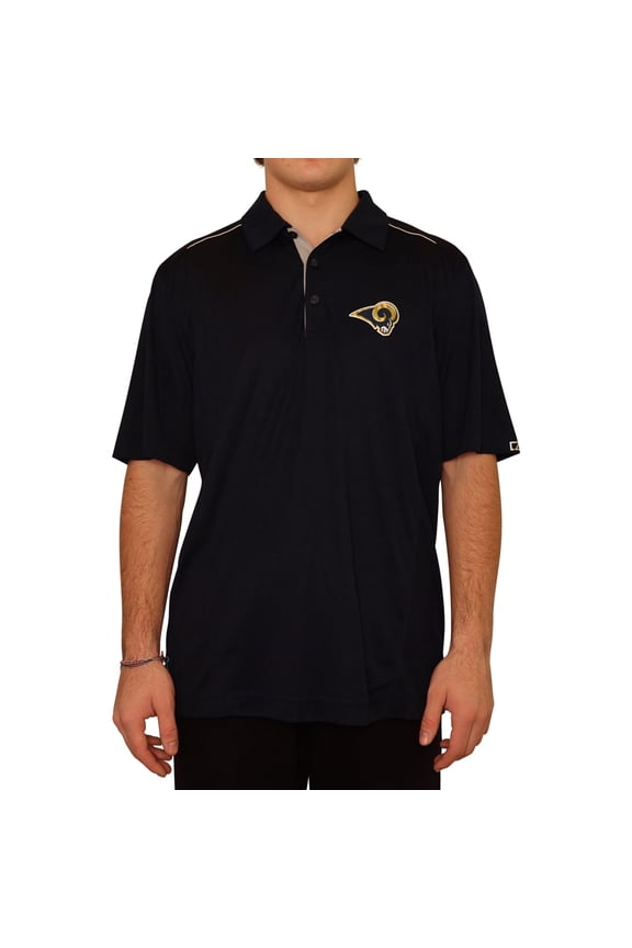 Mens Rams Logo Polo Shirt, Blue, Large