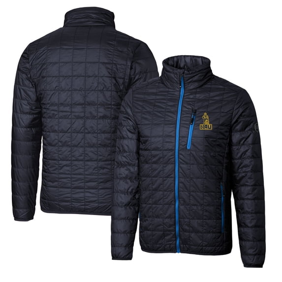Cutter & Buck Navy Northern Arizona Lumberjacks Primary Team Logo Rainier PrimaLoft Eco Insulated Full-Zip Puffer Jacket