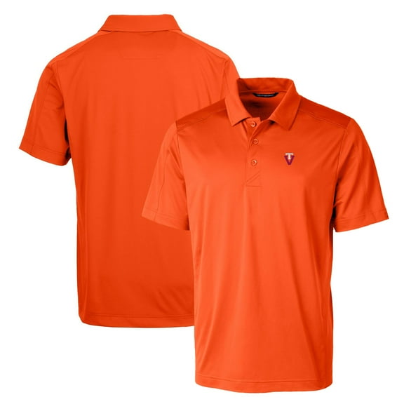 Cutter & Buck Orange Virginia Tech Hokies Primary Team Logo Prospect Textured Stretch Polo