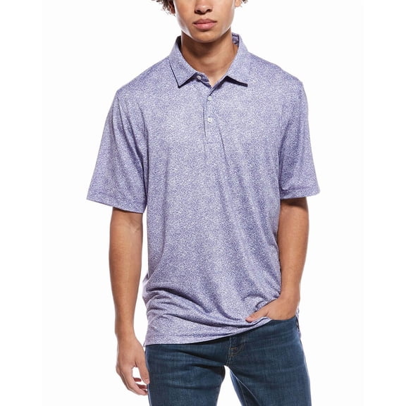 Cutter & Buck mens  Pike Constellation Print Stretch Polo Shirt, l, Purple