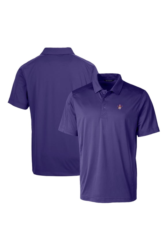 Purple ECU Pirates Primary Team Logo Prospect Textured Stretch Polo