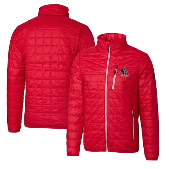 Cutter & Buck Red Delaware Fightin' Blue Hens Primary Team Logo Rainier PrimaLoft Eco Insulated Full-Zip Puffer Jacket