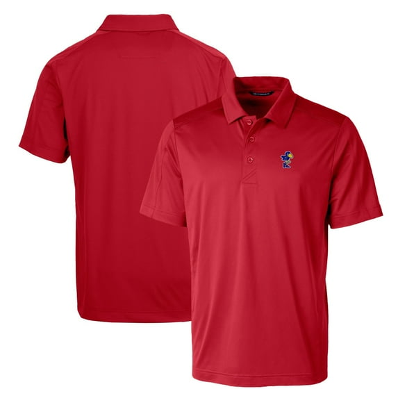 Cutter & Buck Red Kansas Jayhawks Primary Team Logo Prospect Textured Stretch Polo