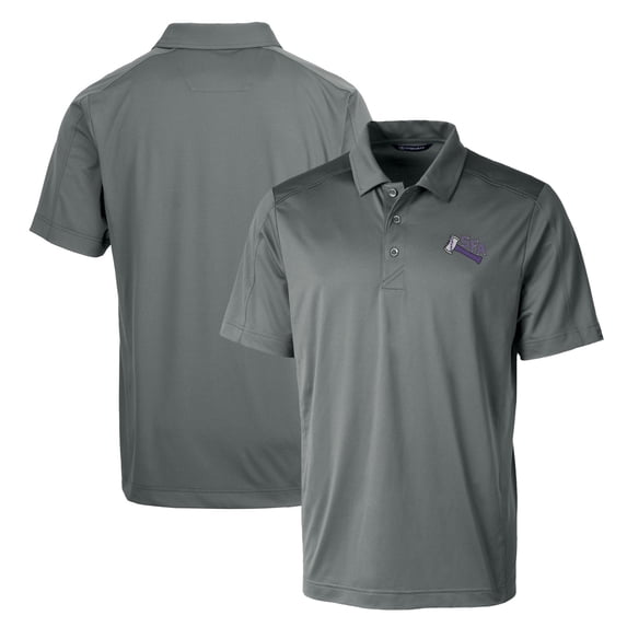 Cutter & Buck Steel Stephen F Austin Lumberjacks Primary Team Logo Prospect Textured Stretch Polo