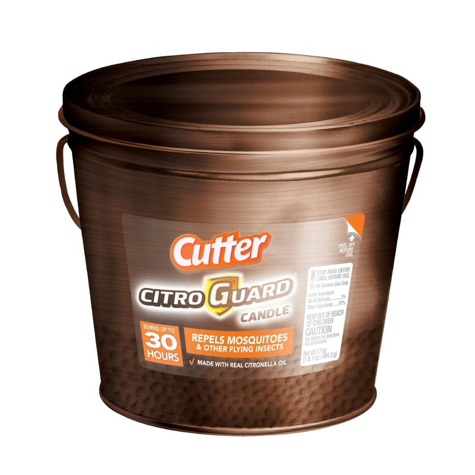 Cutter Citro Guard Citronella Candle, Copper Bucket, 17 oz