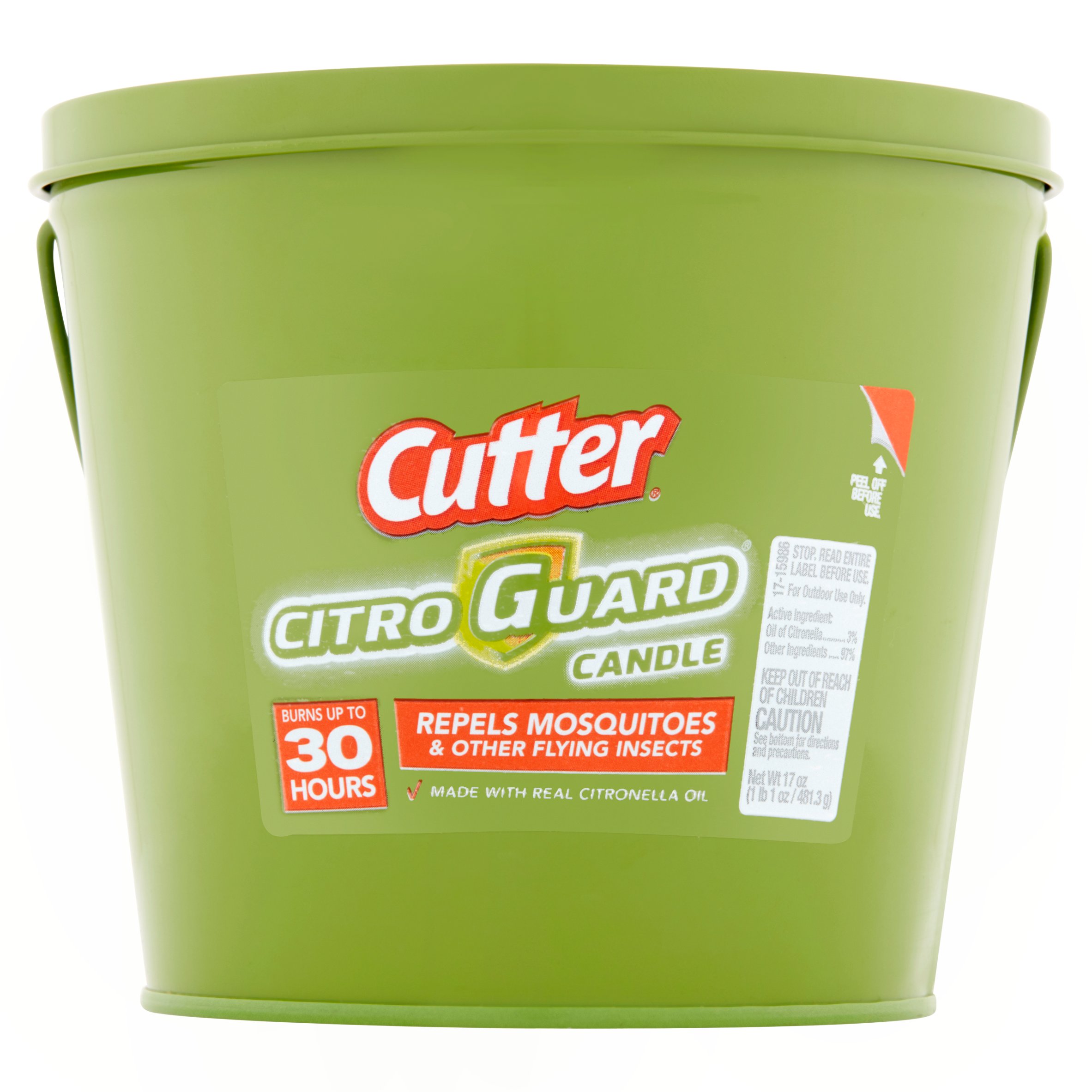 Cutter Citro Guard Citronella Candle, Green Bucket, 17oz
