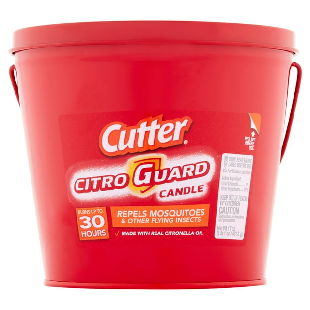 Cutter Citro Guard Citronella Candle, Red Bucket, 17oz