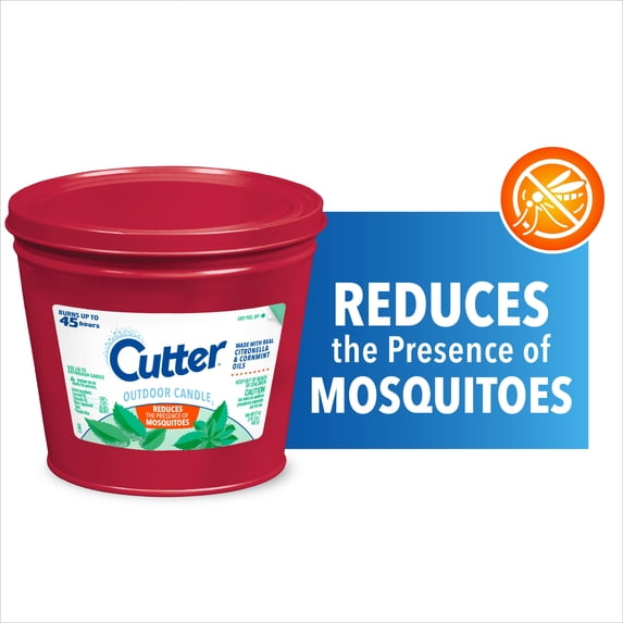 Cutter Outdoor Candle with Real Citronella Oil Reduces Presence of Mosquitoes, 17 Ounces