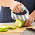 thumbnail image 1 of Cutter Crinkle Cutter Potato Cutter French Fry Crinkle Cutter Stainless Steel Crinkle Cutter For Veggies Fruit Potato Soap Fries Pickle Potato Peeler, Green, 1 of 4