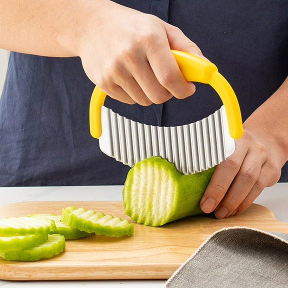 Product Category Cutter Tools - Stainless Steel Crinkle Cutter for Veggies Fruit Potatoes French Fries and More with Durable Edge for Easy Slicing