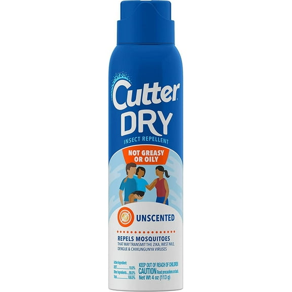 Cutter Dry Insect Repellent Aerosol - Dry Spray - 12 Count, 4 Ounce