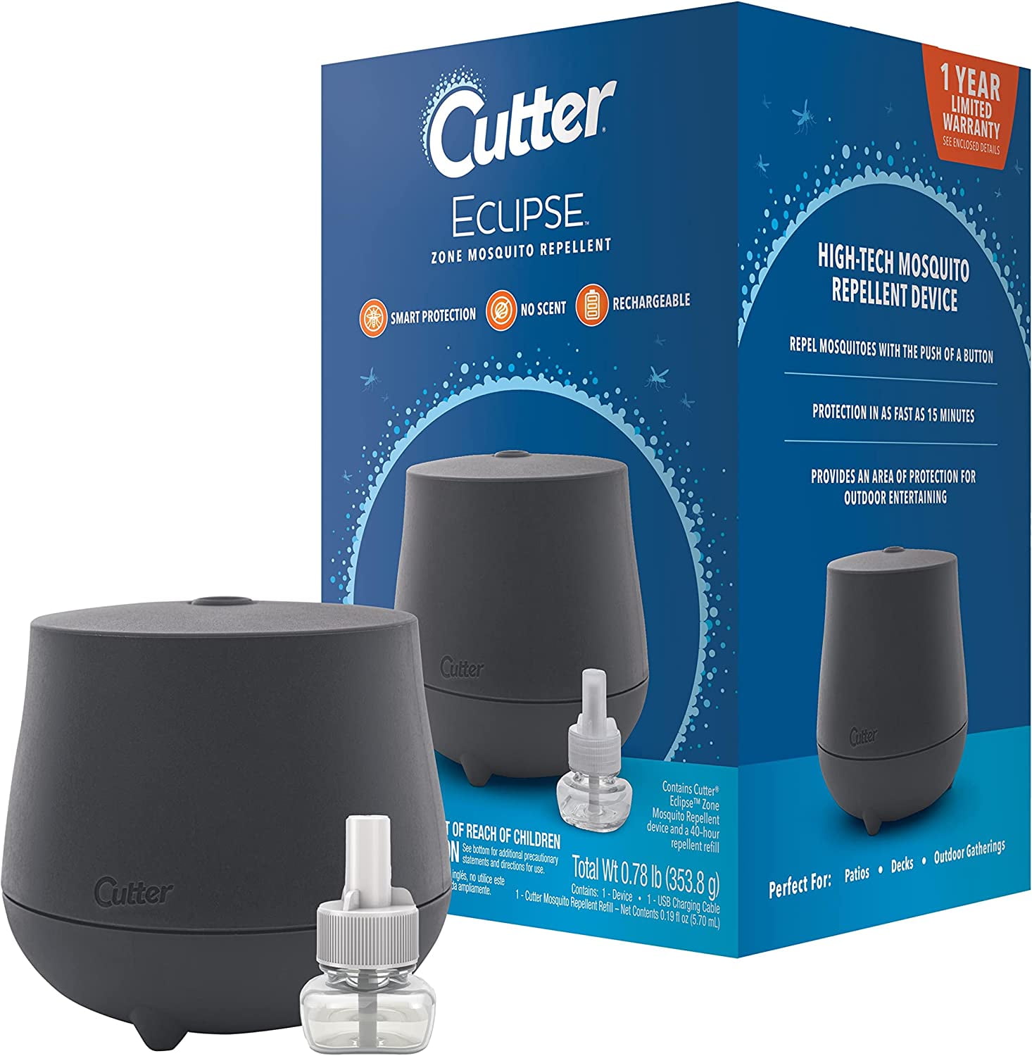 Cutter Eclipse Zone Mosquito Repellent Device, Outdoor Diffuser, 1 Count
