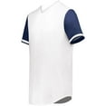 thumbnail image 1 of Augusta Sportswear 6910.221.S Youth Cutter Plus Full Button Baseball Jersey, White & Navy - Small, 1 of 1