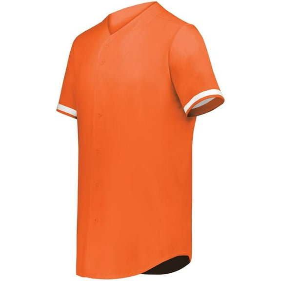 Augusta Sportswear 6909.320.3XL Cutter Plus Full Button Baseball Jersey, Orange & White - 3XL