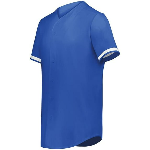 Augusta Sportswear 6909.280.3XL Cutter Plus Full Button Baseball Jersey, Royal & White - 3XL