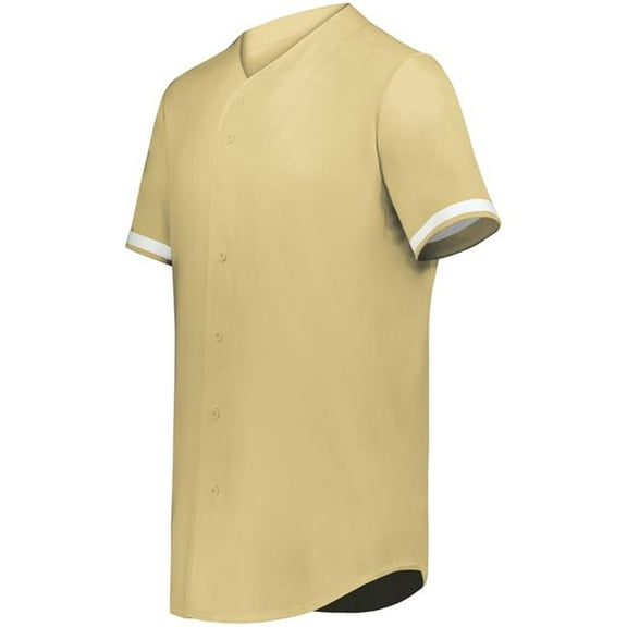 Augusta Sportswear 6909.250.2XL Cutter Plus Full Button Baseball Jersey, Vegas Gold & White - 2XL
