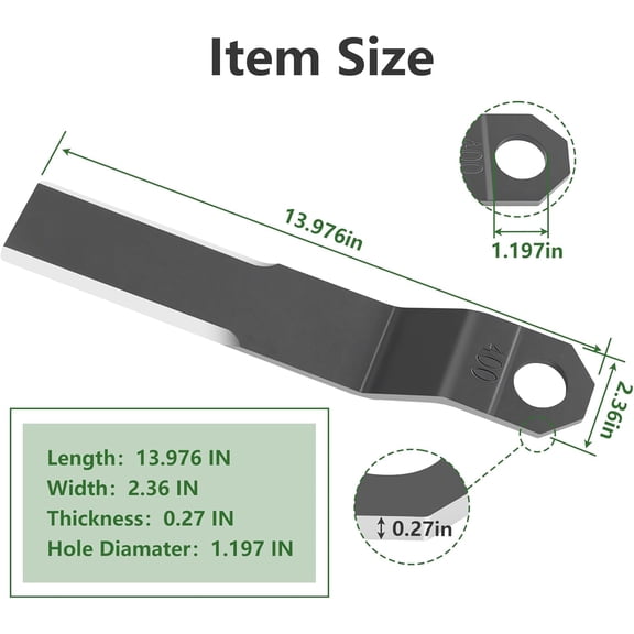 Cutter Lawn Mower Blades,Replacement for Bush Hog Blades- Compatible with Skid Steer, ATV Mower King, ASV, Bobcat, John Deere, Kubota, , Compact Track Loader-Heavy Duty AR400 Steel 7mm Thickness