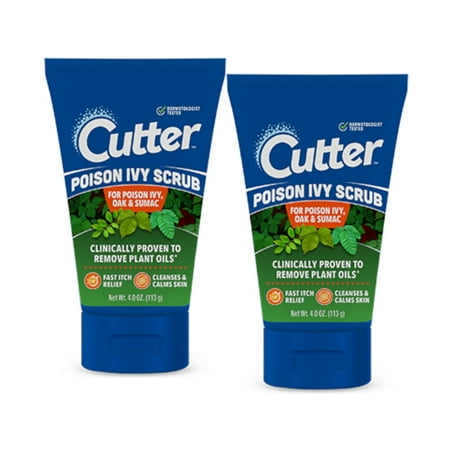 Cutter Poison Ivy Scrub For Poison Ivy, Oak, & Sumac, 4 Ounces - Pack of 2