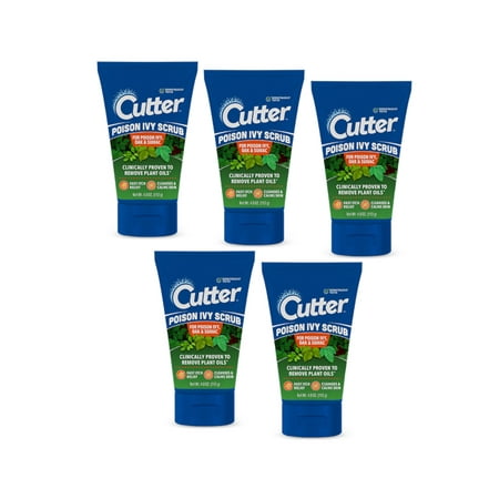 Cutter Poison Ivy Scrub For Poison Ivy, Oak, & Sumac, 4 Ounces - Pack of 5