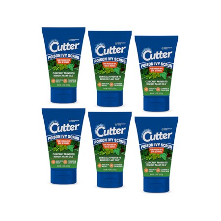 Cutter Poison Ivy Scrub For Poison Ivy, Oak, & Sumac, 4 Ounces - Pack of 6