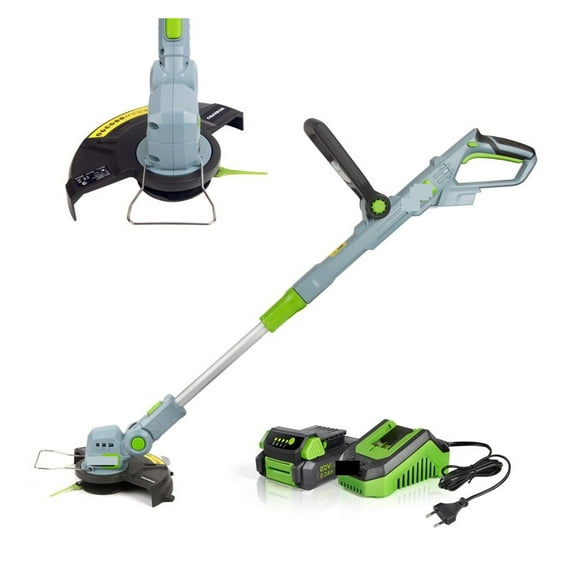 Cutter Pruning Garden Tools20V Electric Lawn Mower Cordless Grass Trimmer Auto Release String With 20PC Spare Blades ,2 IN 1 Trimmer & Edger