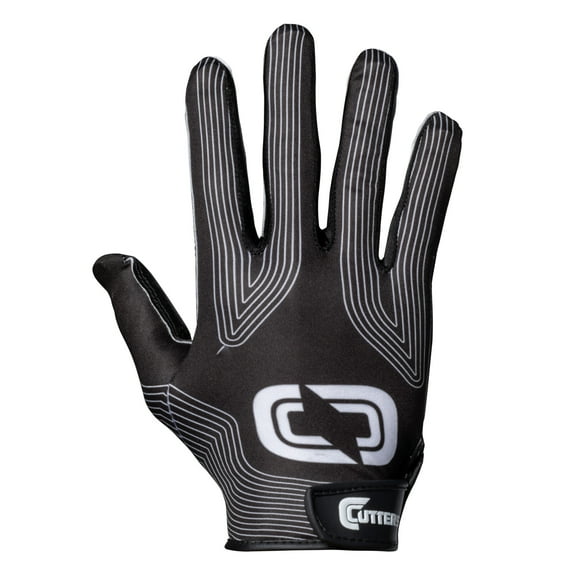 Cutters | Epic Football Receiver Gloves with Silicone Grip | Youth | Small/Medium | Black