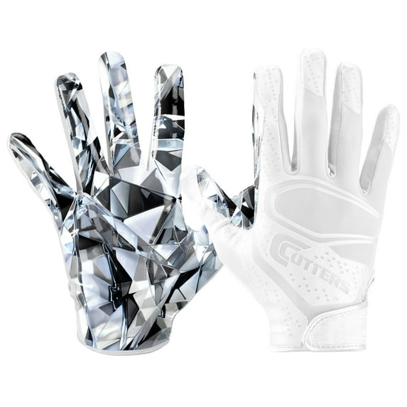 Cutters | Game Day Elite Football Receiver Gloves with Silicone Grip | Adult Unisex | Large/Extra Large | White Diamond