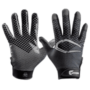 Cutters | Game Day Football Receiver Gloves with Silicone Grip | Youth | Large/Extra Large | Black