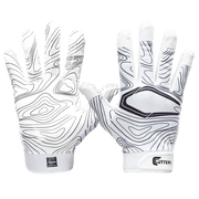 Cutters, Game Day Football Receiver Gloves, Adult, S/M, White Topo