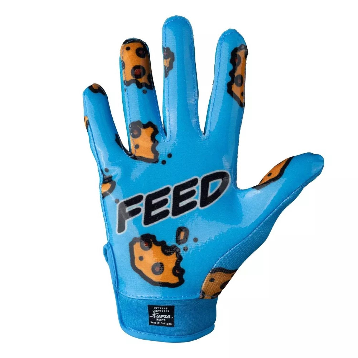Cutters, Game Day Football Receiver Gloves, Youth, L/XL, Feed Me