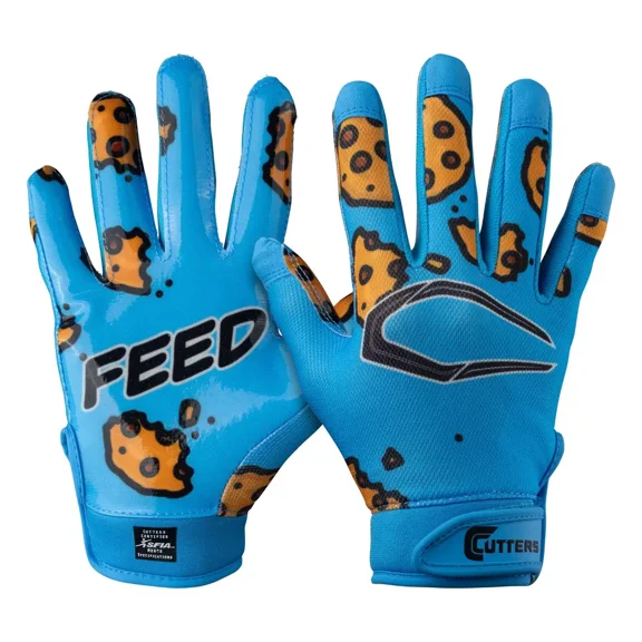 Cutters, Game Day Football Receiver Gloves, Youth, S/M, Feed Me