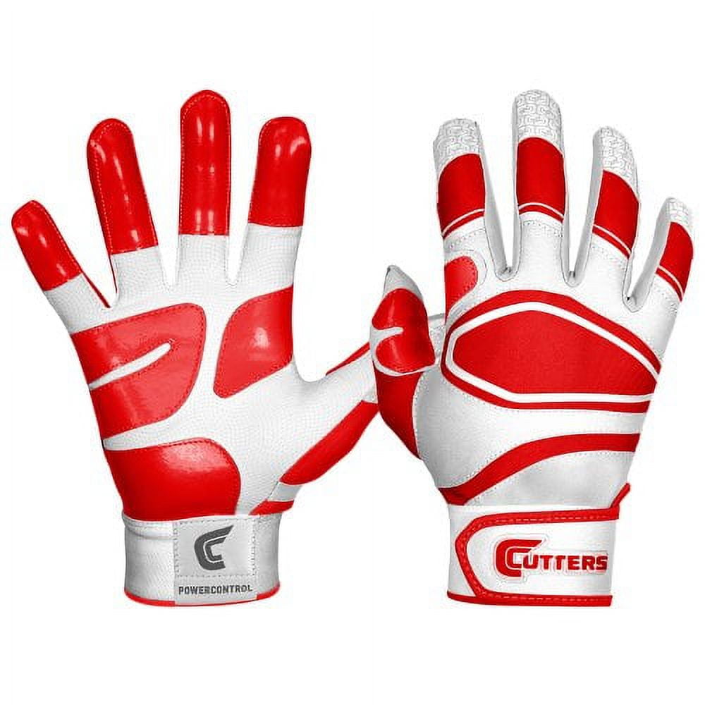 Cutters Gloves Men s Power Control Baseball Batting Glove White