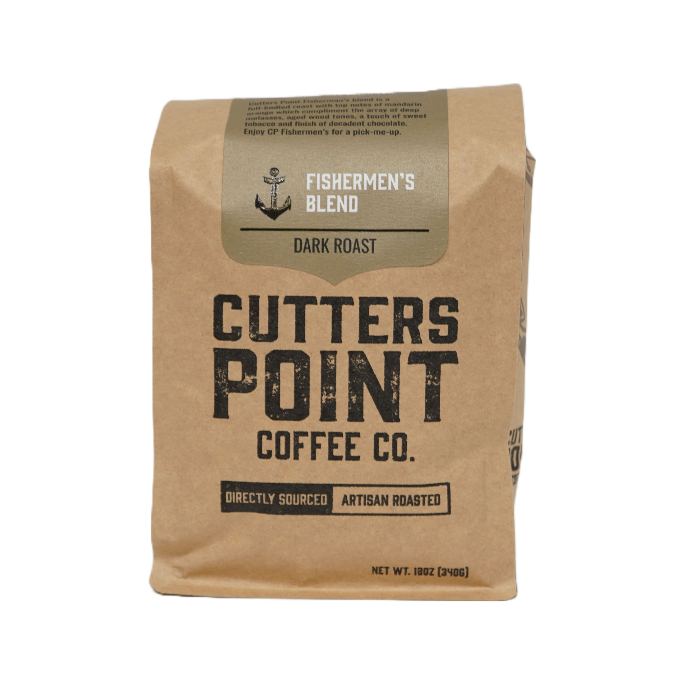 Cutters Point Coffee Co. Fishermans, Whole Bean Coffee, Dark Roast , 12