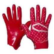 Cutters, Rev 5.0 Football Receiver Gloves, Youth, S, Red/White