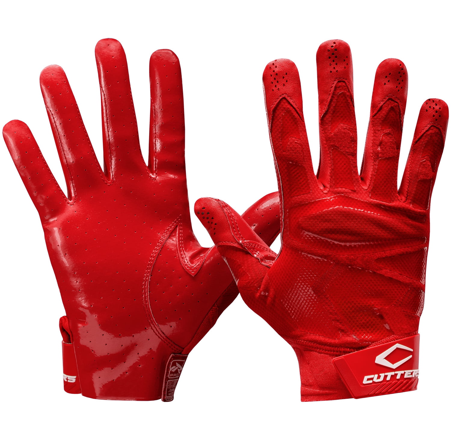 Cutters Rev Pro 4.0 Receiver Glvs Solid Red Adult X-Large