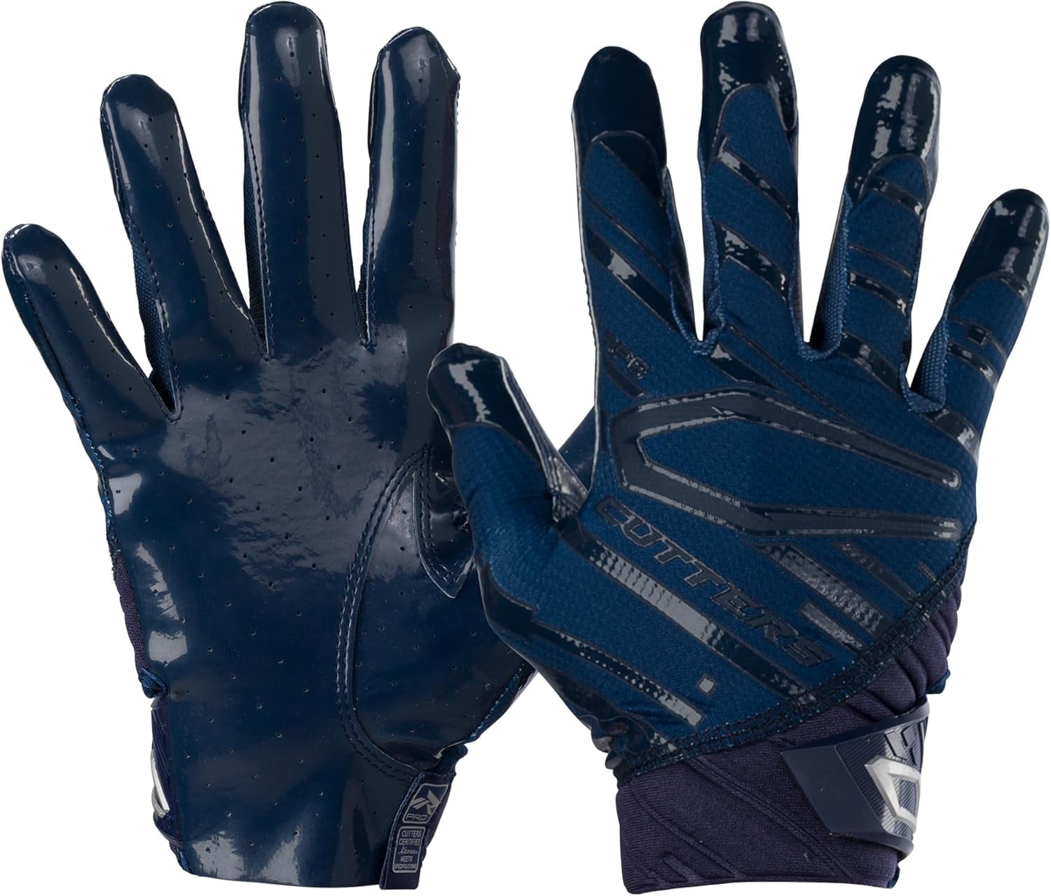 Cutters Rev Pro Football Gloves, Men's Sticky Ultra Grip Receiver Gloves, Adult, 1 Pair