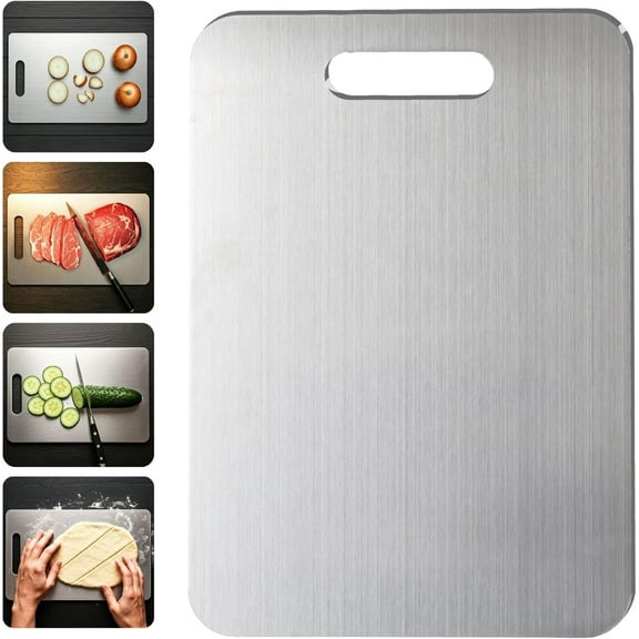 Cutting Board - 100% Pure Yamato Titanium Cutting Boards For Kitchen, Double Sided Titanium Cutting Mat From Japan, Cutting Edge Hygiene & Durability Mat, Gray, S