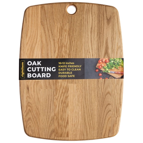 Cutting Board - 16x12 Inches Large Wood Cutting Board - Oak Cutting Board - Steak Board - Fruit Cutting Board - Real Wood Cutting Board - Oval Chopping Board for Kitchen