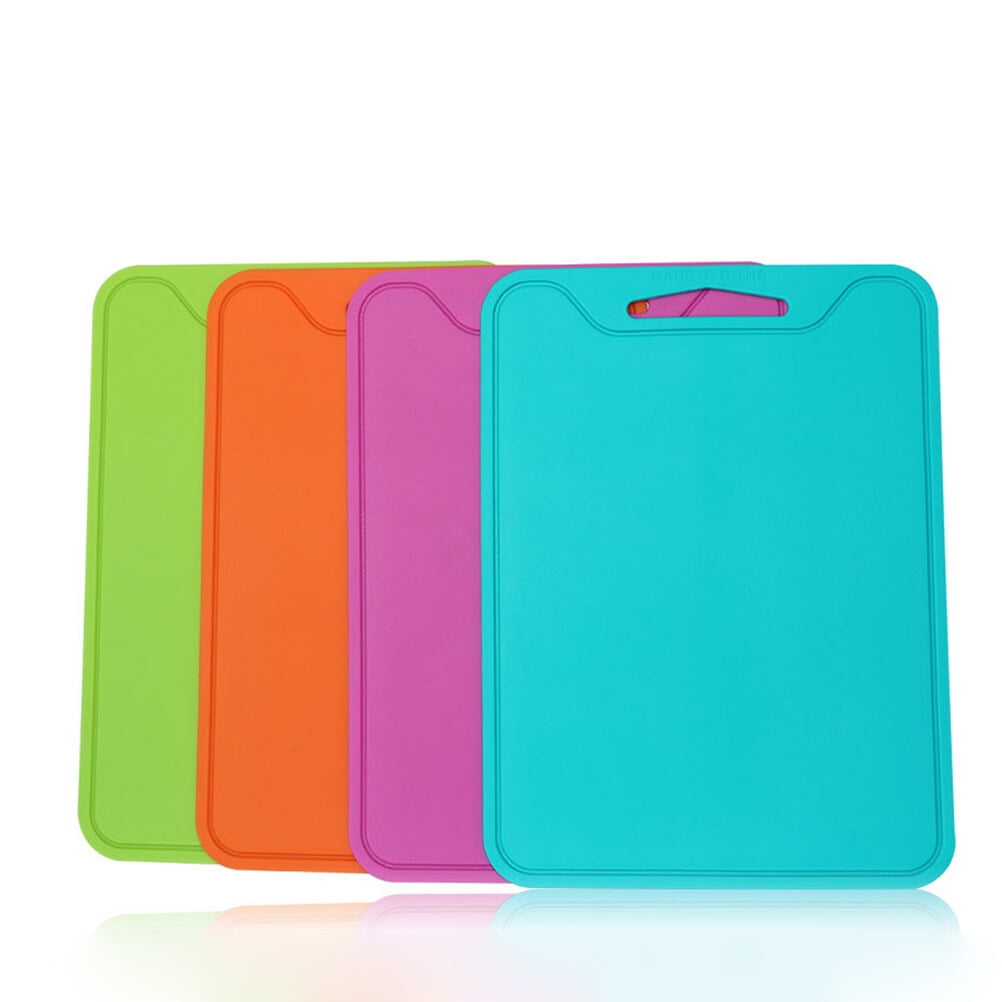 Cutting Board 1pc Flexible Colored Cutting Board Mats Set Premium Silicone Chopping Board Easy to Clean Reversible Eco Friendly Mats for Kitchen Bar BBQ Boat RV(Random Color)