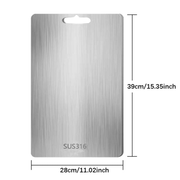 Cutting Board Cutting Boards for Kitchen BPA Free, Large-Small Chopping Boards Non-Slip for Cooking Camping Dishwasher Safe, Reversible 39x28cm silver