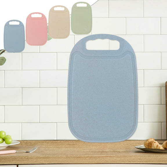 Cutting Board – Double Sided Kitchen Board | Buckwheat Hulls, Non-Slip, Dishwasher , Easy Handle, Grinding Area | Multicolor | 13.6x8.9x1.1 in