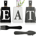 thumbnail image 1 of Cutting Board Eat Sign Set Hanging Art Kitchen Eat Sign Fork and Spoon Wall and Kitchen Decor,B, 1 of 7