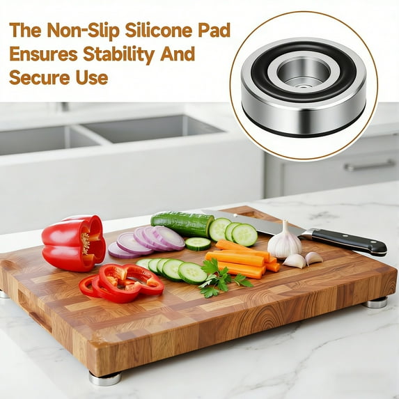 Cutting Board Feet with Non Slip Rubber and Screws for Stability with Secure Attachment and Floor Protection for Safe Prep