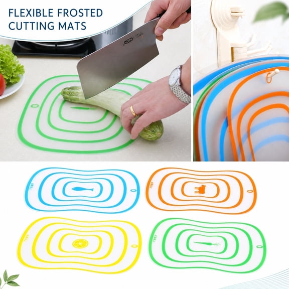 Cutting Board, Flexible Plastic Clear Cutting Board for Countertop, 16X12 Inch Large Cutting Board for Kitchen, Prep Meal Prep Cutting Mat for Home Kitchen Counter, Green Single