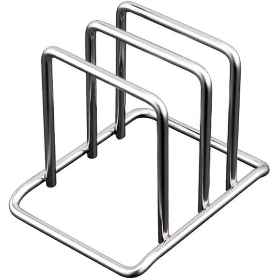 Cutting Board Holder Stainless Steel Wire Chopping Board Stand Cutting Board Storage Rack Organizer with 2 Slots for Kitchen Countertop, 1 Piece